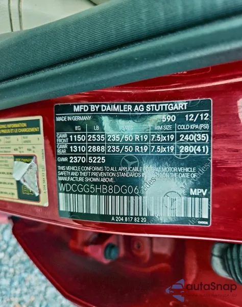 2013 Mercedes-Benz Glk 350 z USA, uszkodzony, nr VIN WDCGG5HB8DG061374